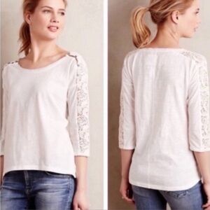 Anthropologie little yellow button Top